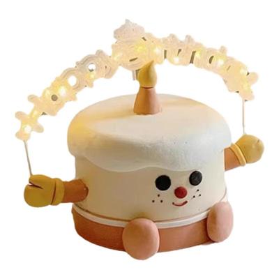 发光灯皇冠生日快乐蛋糕装饰