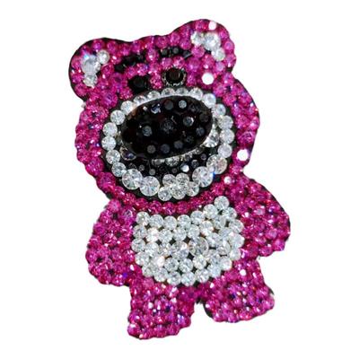 米龙超纤皮捷克钻可爱小熊BB发夹