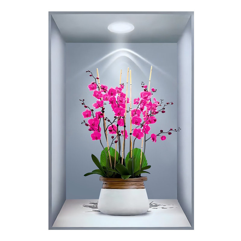 3D效果盆栽仿真假框自粘贴画餐厅客厅三联立体墙贴画植物花卉贴画