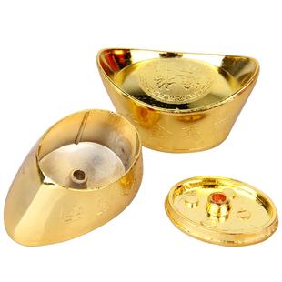 厚德居 铜元宝摆件 合金元宝12个盒装  礼品摆件 放铜聚宝盆