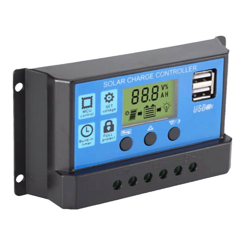 太阳能控制器12V24V全自动30A太阳能充电控制器家用路灯光伏充电