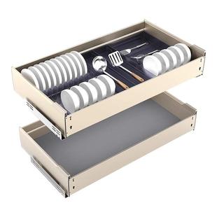 诺米厨房魅影系列橱柜抽屉式单双层收纳碗篮碗碟架橱柜阻尼拉篮