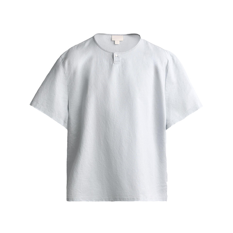 柜399!夏季新品 男装 汉麻棉质纽扣小开领修身短袖衬衫 3692305