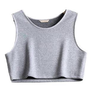 男士护背半截背心护胸保暖短背心男短款加绒加厚打底小背心