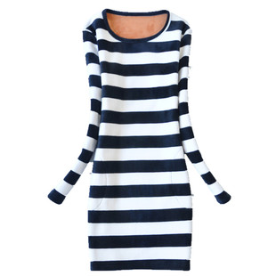 秋冬新款大码加厚加绒保暖内衣卫衣中长款圆领宽松打底衫t恤绒衫