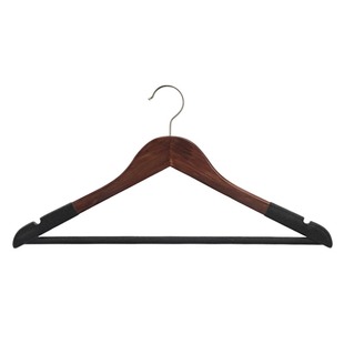 家用植绒木质实木衣架防滑无痕挂衣撑衣服架子木头服装店大衣衣柜