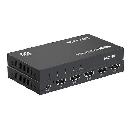迈拓维矩MT-SP144 高清HDMI分配器一分四1进4出2.0版4K60Hz电脑机顶盒显示器电视机投影仪分线器一拖四同屏