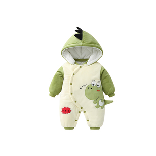 婴儿冬装加厚连体衣男女宝宝冬季夹棉棉服新生儿哈衣外出抱衣绒棉