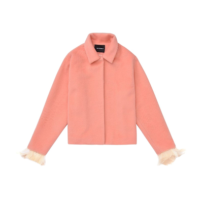 SeiCarinaY宽版毛呢羽毛外套