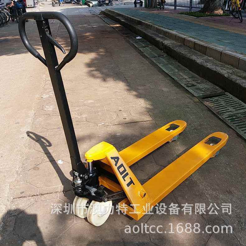 促销2T搬运叉车 3吨地牛叉车加宽 电子秤搬运车装卸 手动液压叉车