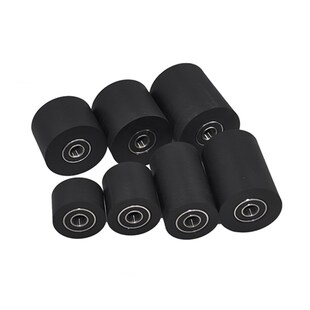 MSM包胶双轴承加宽聚氨酯滚轮PU滑轮输送带耐磨导向压轮30/40/50