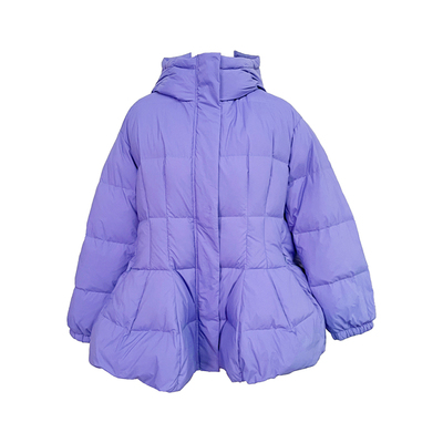 容子木ROSEMOO25冬商场同款微皱肌理感连帽A摆羽绒服 RSS4YP306C