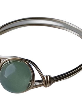 缅甸翡翠戒指晴水种女14k包金