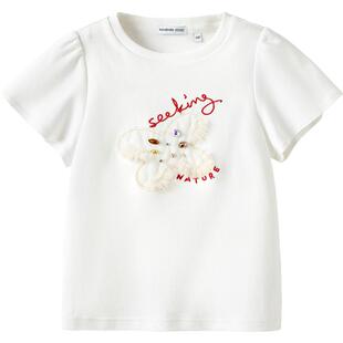 【premium】巴拉巴拉高端线夏装探秘自然系列透气刺绣短袖T恤女萌