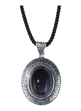 BOXWARAWARA原创银镶黑曜石项链