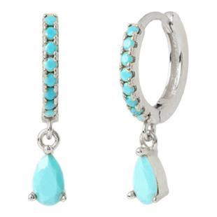 帕诗韵清仓特价水滴耳环女925银日韩森系超美高级感仿绿松石耳饰