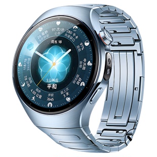 适用华为watch5十周年蓝专用全钛手表带银河紫官方同款真工字腕表带运动智能按键拆金属表链非钛合金秋冬高级