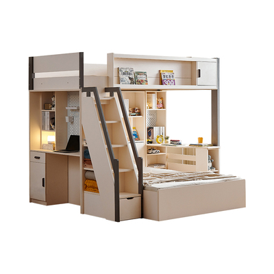 实木高低床小户型儿童两层双层床家用大人交错式子母双人上下铺床