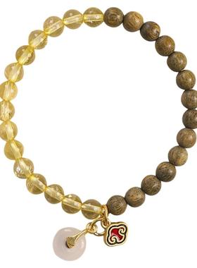 宫选晶品转运珠手链水晶混搭檀木