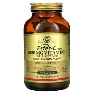 香港直发iHerb Solgar膳食补充剂含维生素C促进机体抵抗90片天然