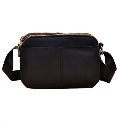 斜挎包女小包轻便多层拉链袋防水耐磨百搭休闲单肩小包尼龙布包