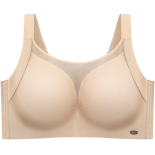 250斤大胸防下垂文胸薄款E杯肥胖抹胸收副乳D杯全罩杯大码内衣女