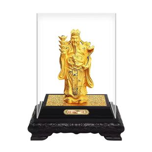 绒沙金财神爷摆件镀金工艺品办公室汽车4S店活动送礼开业定制礼品