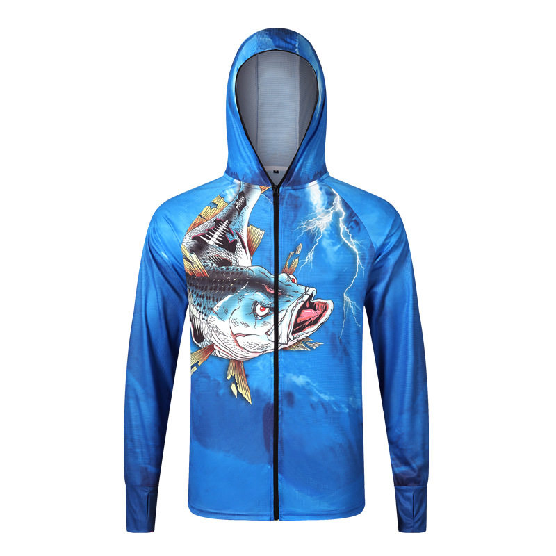 蓝海洋钓鱼服防晒服轻薄透气