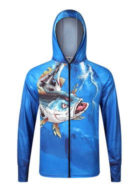 蓝海洋钓鱼服防晒服轻薄透气