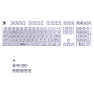 白水晶2代透明键帽MDA高度PC材质白色透光GANSS高斯GS3104TPro