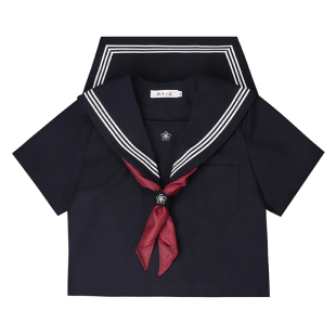 樱花家族十年jk制服【绀身白三本】关西襟替换胸档基础短袖夏季女