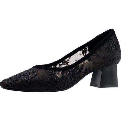 VDVC半透蕾丝粗跟舒适凉鞋