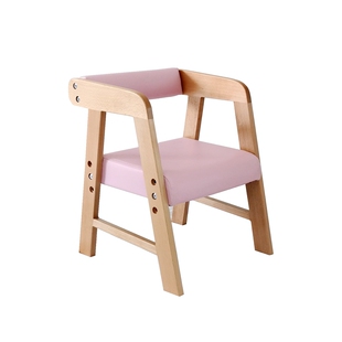 家用小孩实木成长儿童靠背小椅子凳子幼儿园宝宝软包椅可调节高度