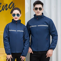 Интегрированный хлопковый невременный куртка, скрытый синий