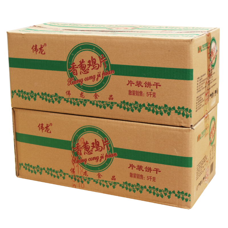 伟龙薄脆饼干香葱鸡片整箱批发