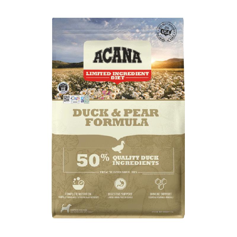 Acana爱肯拿成犬幼犬通用全价干粮低敏去泪痕狗粮鸭肉梨犬粮2kg