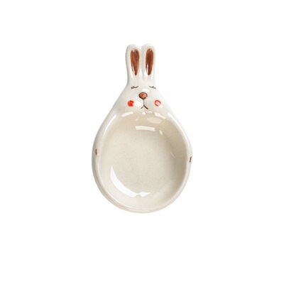 秋野家可爱兔子蘸料碟釉下彩