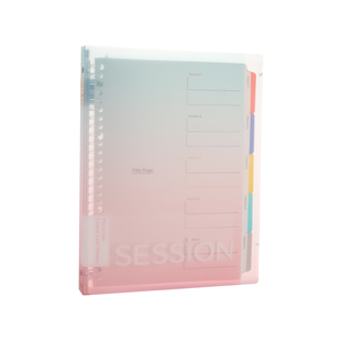 日本maruman满乐文活页本session限定新彩虹渐变色b5活页本高颜值大容量双倍索引笔记本透明本子A4活页夹外壳