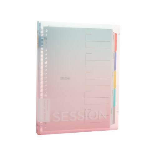 日本maruman满乐文活页本session限定新彩虹渐变色b5活页本高颜值大容量双倍索引笔记本透明本子A4活页夹外壳