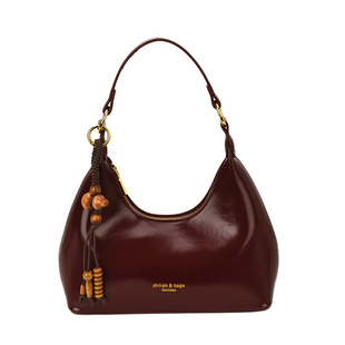 红色腋下月牙包包女式2025新款秋冬轻奢小众设计师高级感斜挎婚包