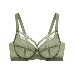 曼妮芬单层围轻薄软钢圈性感蕾丝文胸女士内衣舒适大胸显小胸罩