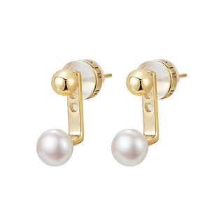 AIR-HORIZON法式巴洛克珍珠后挂式耳钉2025新款气质轻奢独特耳环