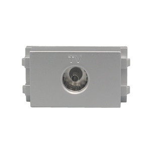 银色128型电视TV模块插座有 线闭路电视机卫星锅信号插座86型面板