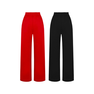 XULU原创秋冬休闲黑色百搭直筒裤通勤气质修身高腰显腿长女长裤