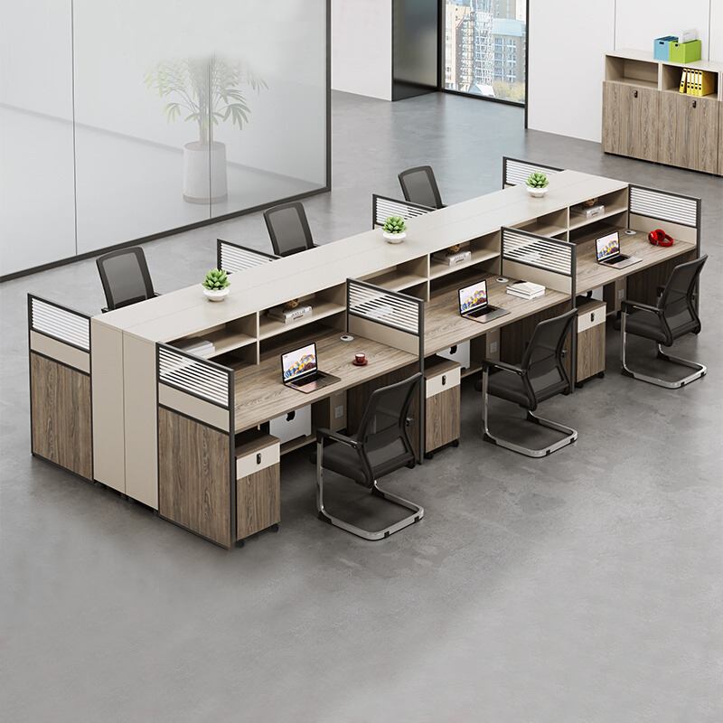 职员办公桌椅组合简约办公桌卡座4/6人位办公电脑桌现代屏风组合