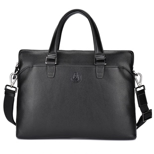 暇步士商务男士公文包大容量软牛皮电脑手提包横款出差通勤手拎包