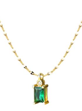 s925纯银祖母绿闪钻小众设计ins