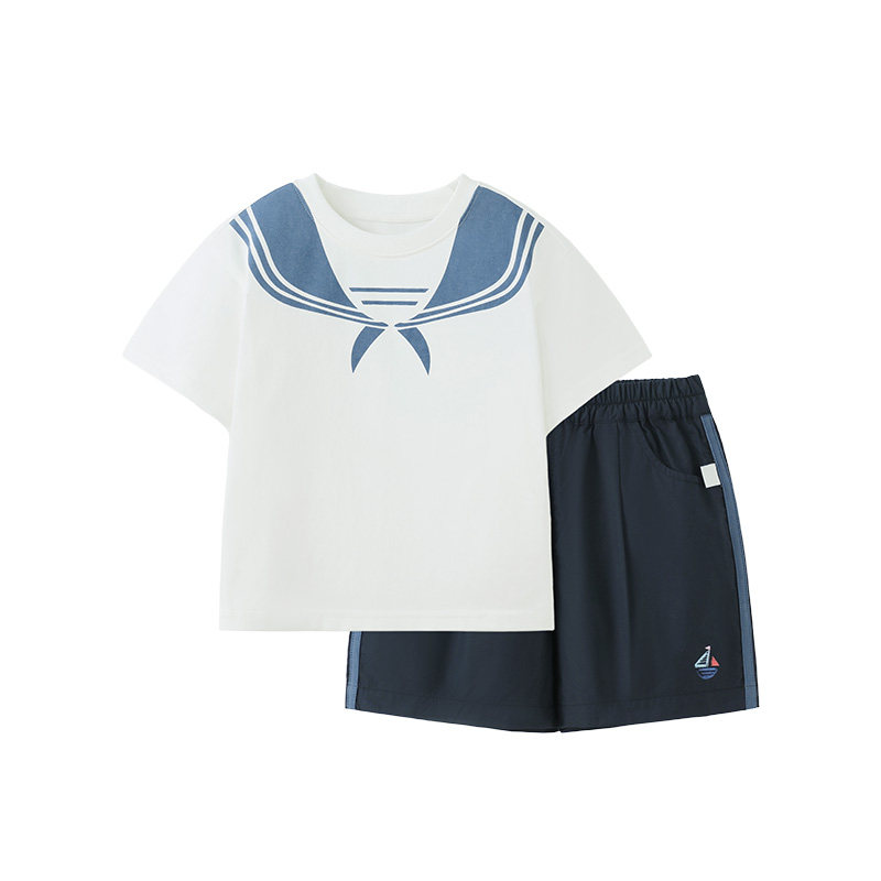 齐齐熊宝宝套装夏季短袖学院