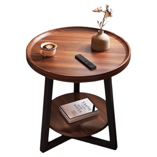 茶几家用客厅小户型沙发边几圆形茶桌阳台小桌子简约床头柜置物架