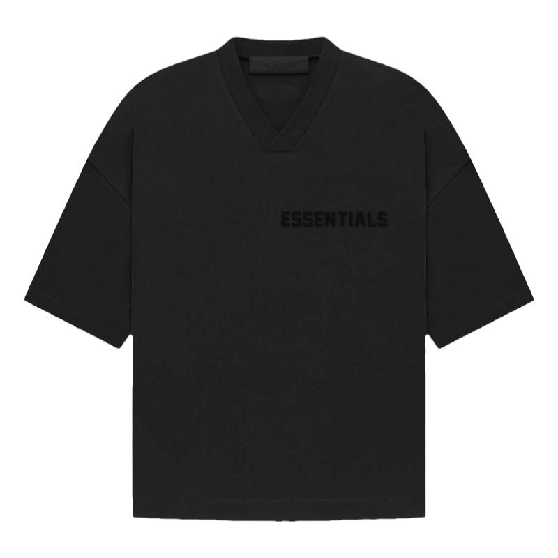 阿伦777 Fear of God Essentials 23新款V领胸前小logo短袖T恤男